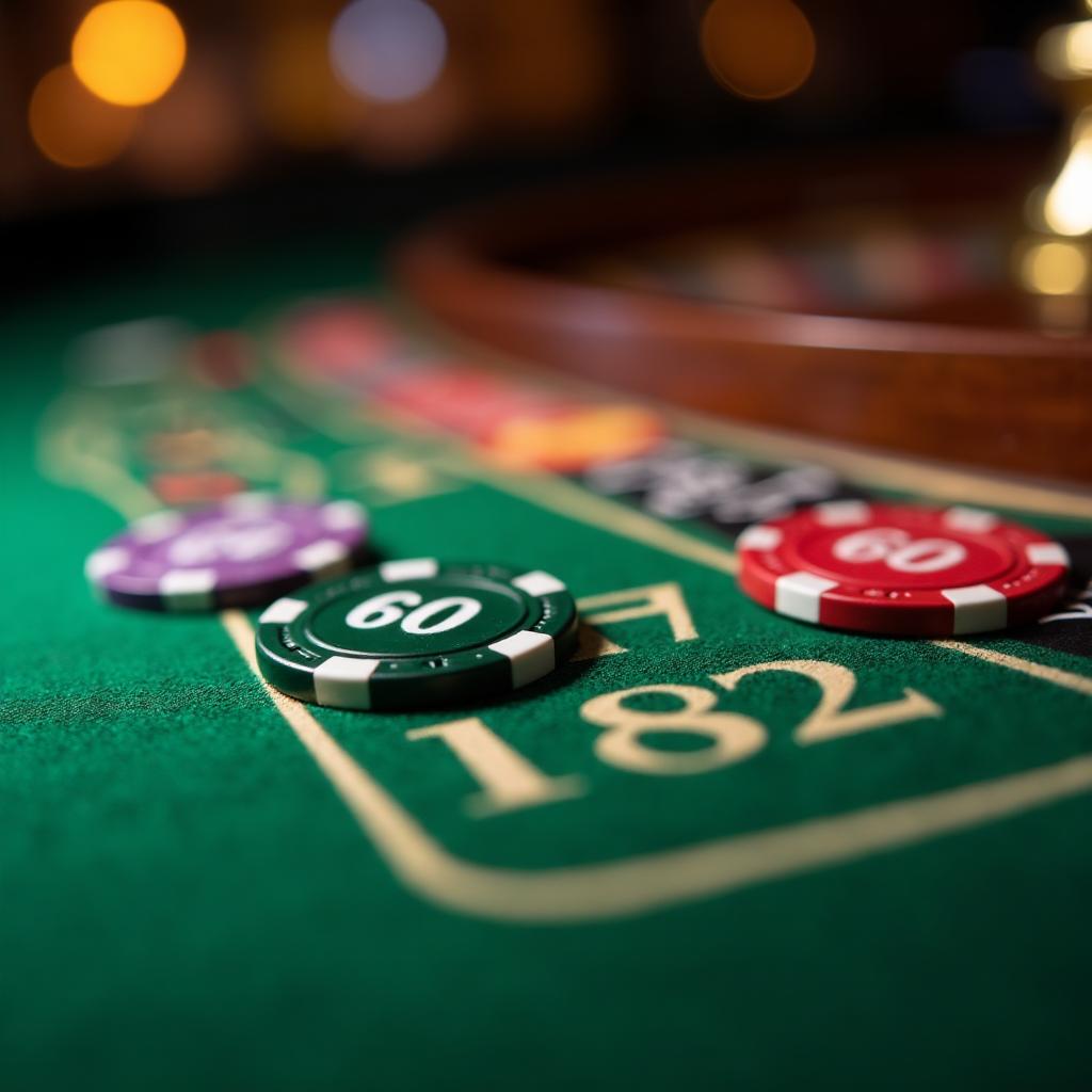 Roulette table close-up